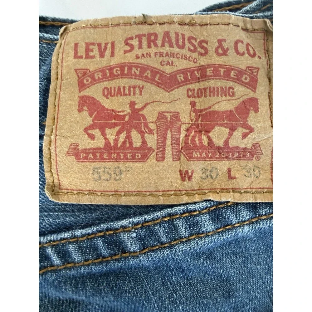 Levi's 559 Relaxed Straight Leg Jeans Men's 30x30 Medium Wash Indigo Denim
